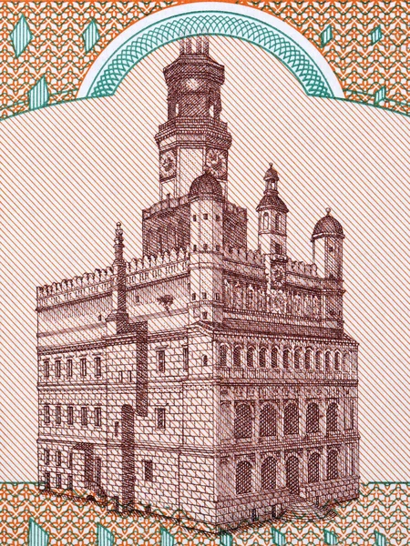 Image Town Hall Poznan Polish Money — Stock Photo, Image