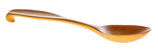 Πλαϊνή Όψη Χειροποίητα Σκαλιστά Hawthorn Ξύλινη Κουτάλα Σούπα Απομονώνονται Λευκό — Φωτογραφία Αρχείου