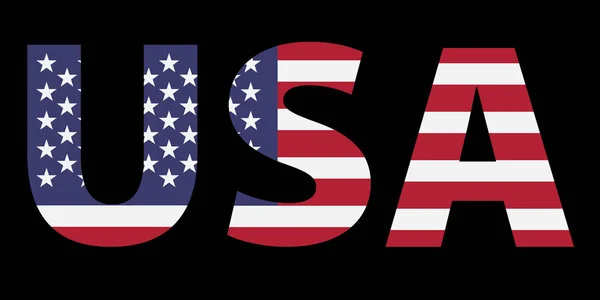 Usa Flag Black Background Nation America Illustration — Stock Photo, Image