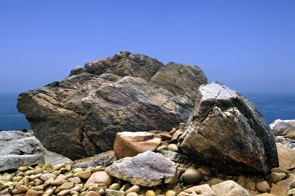 Havsstrand Vid Pointe Primel Tregastel Med Himmelsk Atmosfär — Stockfoto