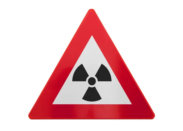 Znaki Drogowe Izolowane Promieniowanie Izolowane Białym — Zdjęcie stockowe