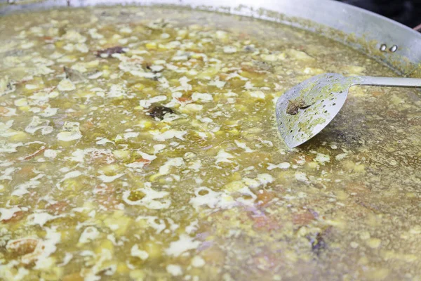 Spanyol Paella Deniz Ürünleri Tipik Spanyol Yemekleri Sağlıklı Akdeniz Yemekleri — Stok fotoğraf