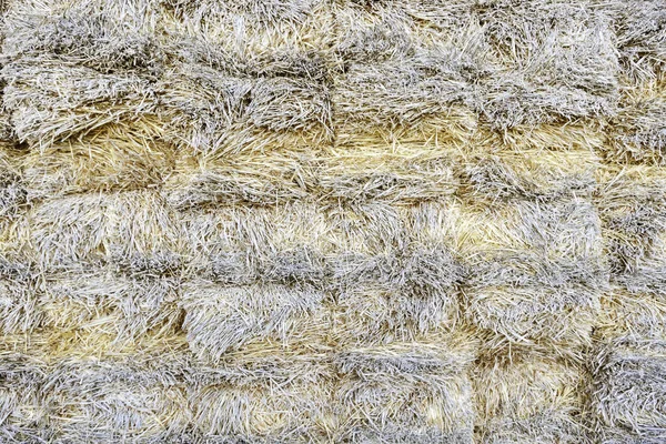 ヘイ山 穀物のテクスチャの背景にわらのベールの詳細 — ストック写真