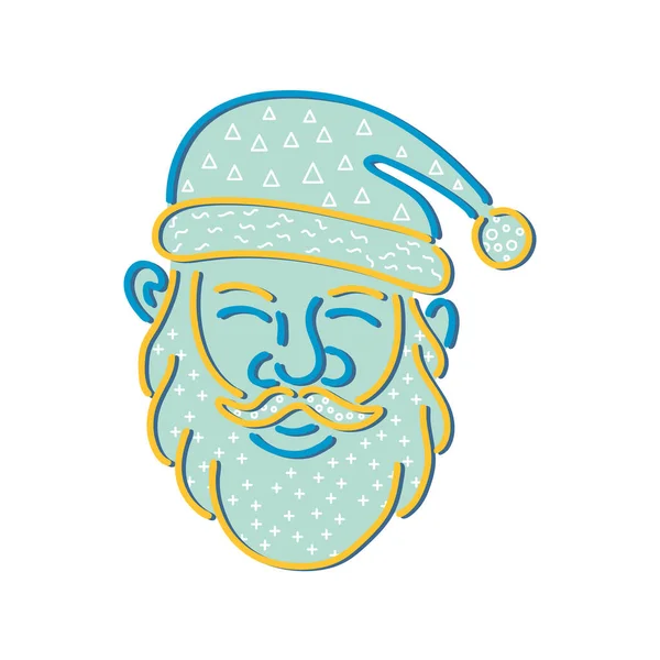 Jaren 1980 Memphis Stijl Ontwerp Illustratie Van Santa Claus Kris — Stockfoto