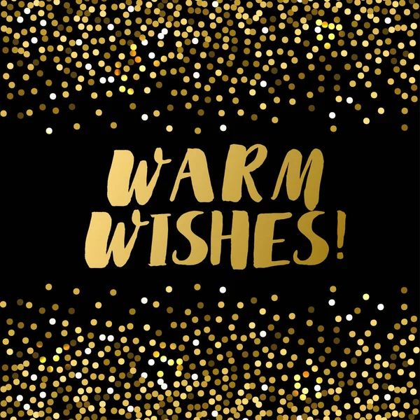 Christmas banner warm wishes. Background and glitter. Suitable for greeting cards and other designs