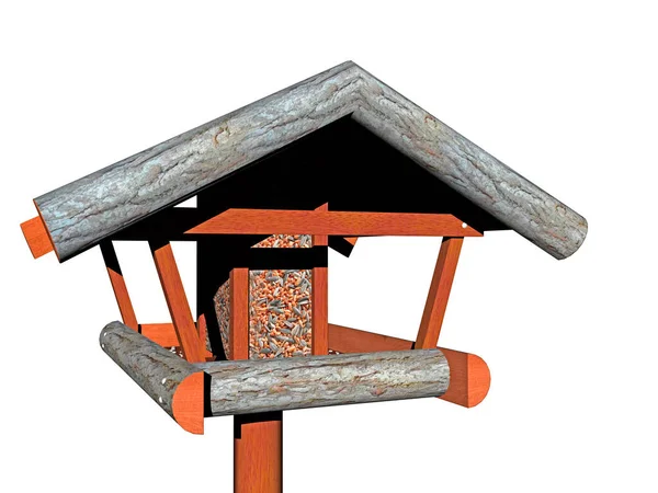 Vogelhäuschen Aus Holz Garten — Stockfoto
