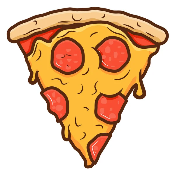 Pepperoni Ost Slice Pizza Snacks Smältande Varm Illustration — Stockfoto