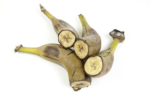 Banany Sekcjach Szczegóły Zepsute Owoce Cięte — Zdjęcie stockowe