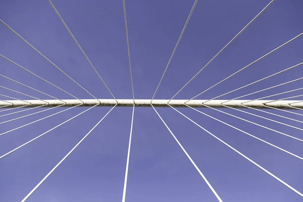 Correas Puente Moderno Detalle Una Obra Construcción Moderna — Foto de Stock