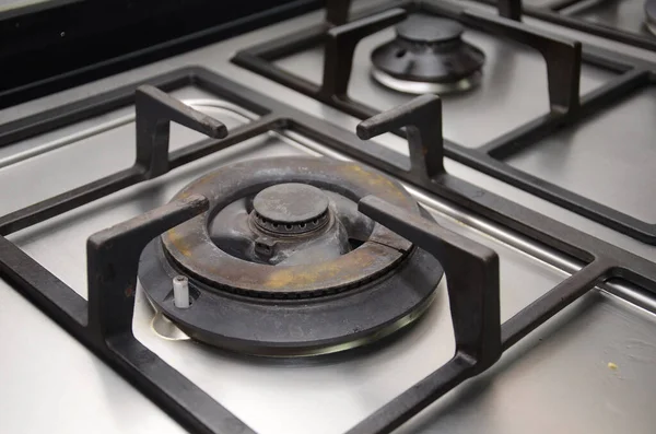 Газова Плита Стільниці Сучасній Домашній Кухні — стокове фото