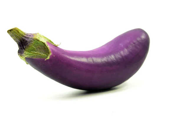 Eggplant Eller Aubergine Isolerad Vit Bakgrund — Stockfoto