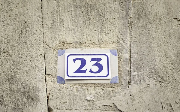 Numéro Vingt Sur Mur Détail Certain Nombre Informations Dans Une — Photo