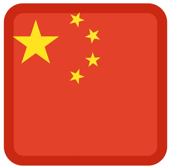 Flag China Square Country Shape Patriotic Red Illustration — Stock Photo, Image