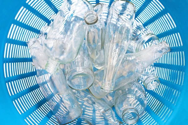 Glass Bottles Waste Basket — Stock Photo, Image