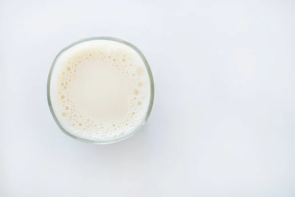 Leche Soja Vaso Sobre Fondo Blanco —  Fotos de Stock