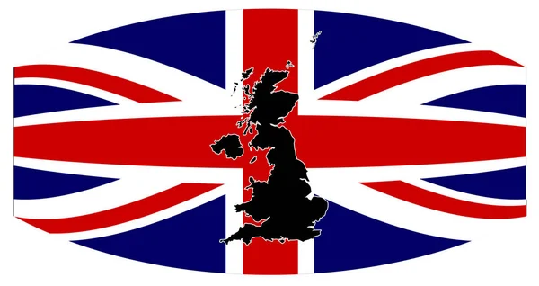 Silhouette United Kingdom Set Union Flag Warped — Stock Photo, Image