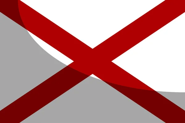 Bandera Estados Unidos Stae Alabama Con Sombra —  Fotos de Stock