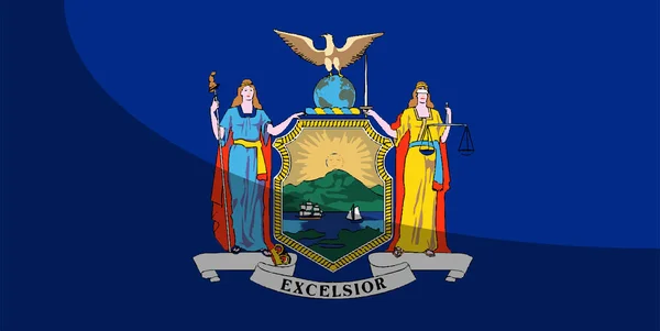 Die Flagge Des Staates New York Mit Bedecktem Schatten — Stockfoto