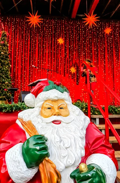 Mercado Natal Com Papai Noel Gigante Herança Mundial Catedral Colônia — Fotografia de Stock