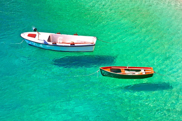 Barcos Voladores Vista Aérea Mar Turquesa Mar Esmeralda Makarska Riviera —  Fotos de Stock