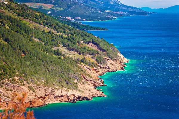 Makarska Riviera Biokovo Klippen Blick Auf Das Wasser Berge Und — Stockfoto