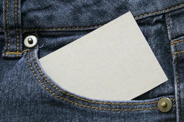 Blankt Brunt Papper Fickan Blå Jeans Med Copyspace Till Salu — Stockfoto