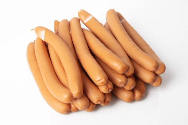 Saucisses Frankfurter Fraîches Sur Fond Blanc — Photo