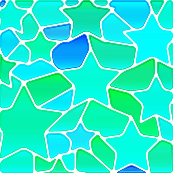 Vector Abstracto Vidrieras Fondo Mosaico Estrellas Azules Azules — Foto de Stock
