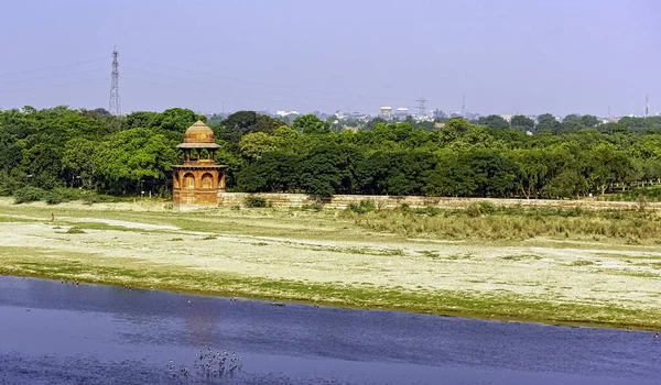 Panoramablick Auf Den Yamuna Fluss Agra Uttar Pradesh Indien — Stockfoto