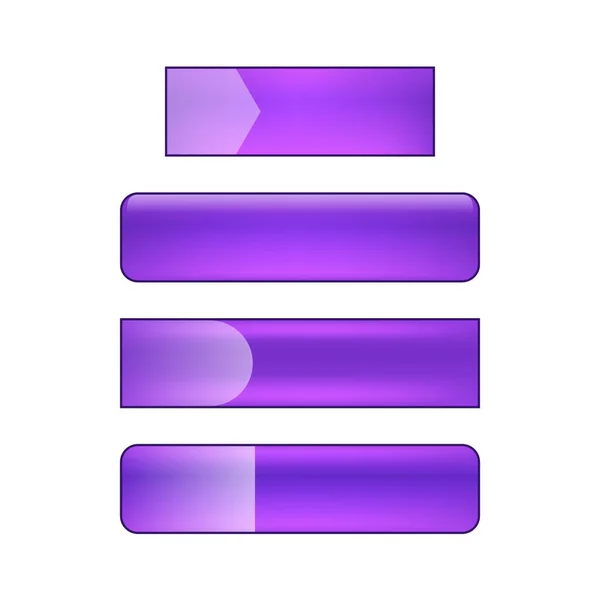 Vector Bright Glanzende Web Knoppen Set Paars Violet — Stockfoto
