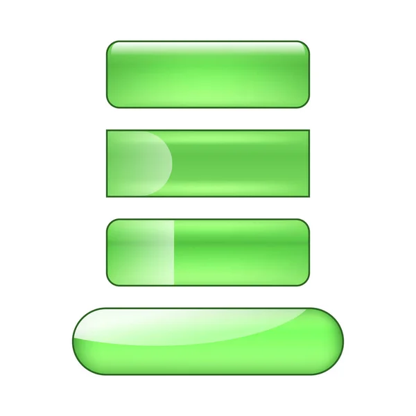 Vector Bright Glossy Web Buttons Set Green — Stock Photo, Image