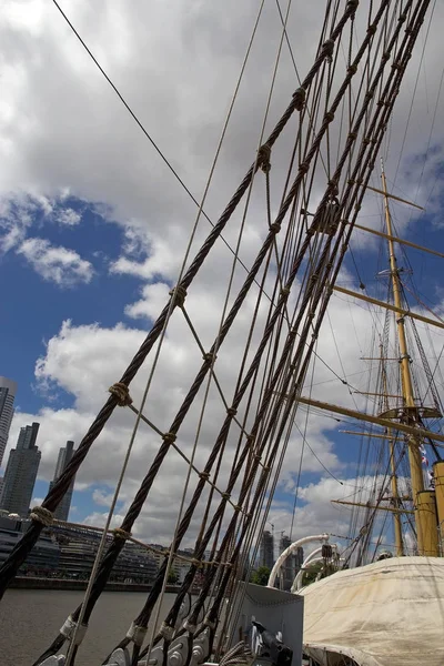 Rigg Auf Der Fregatte Ara Presidente Sarmiento Puerto Madero Buenos — Stockfoto