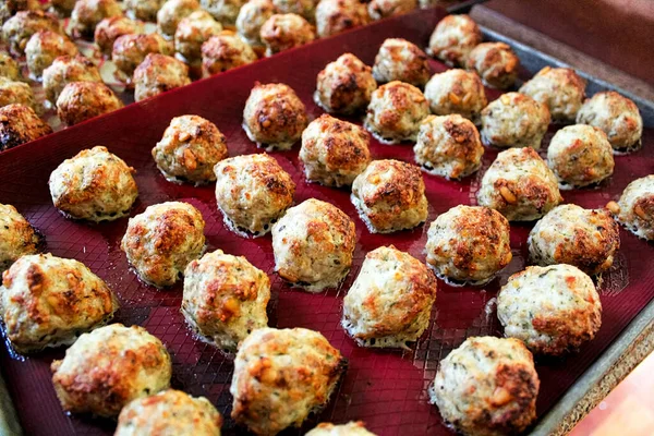 Polpette Forno Tappetino Silicone Rosso — Foto Stock