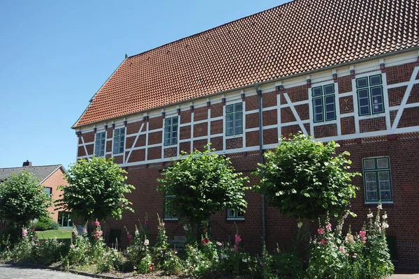 Huis Met Vakwerk Borstel Altes Land — Stockfoto