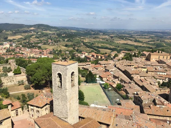 Kilátás Nyílik San Gimignano — Stock Fotó