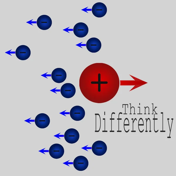 Penser Différemment Concept Avec Ion Positif Rendu — Photo