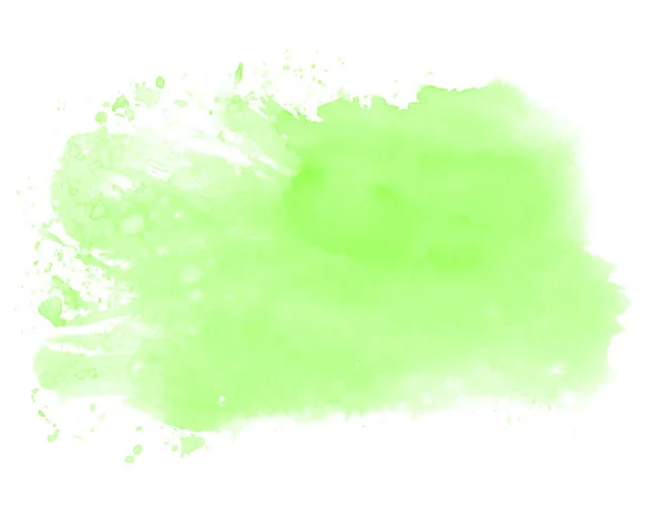 Hand Painted Dirty Green Watercolor Texture White Background — Stock Photo, Image