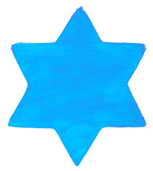 Ręcznie Malowane Niebieski Star Akwarela — Zdjęcie stockowe