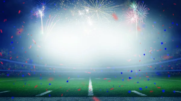 American Football Field Championship Win Celebration — Stock Photo, Image