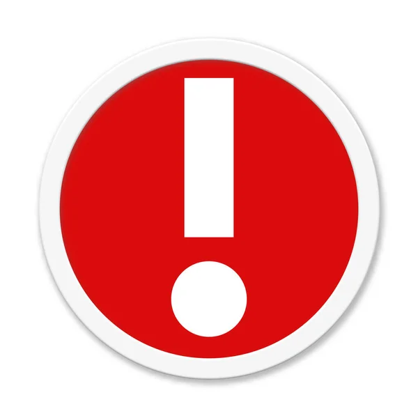 Isolated Red Button Exclamation Mark Symbol — Stock Photo, Image