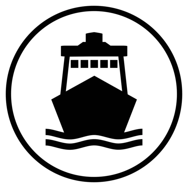 クルーズ船のシンボル 海上旅行や港のフラットアイコン — ストック写真