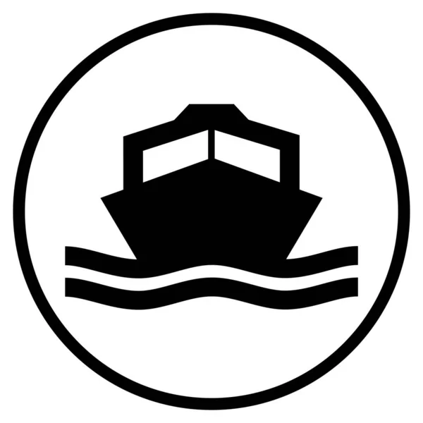 Σύμβολο Του Μηχανοκίνητου Σκάφους Επίπεδη Εικόνα Για Σκάφος — Φωτογραφία Αρχείου