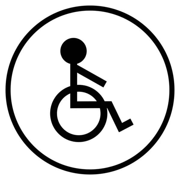 Symbole Fauteuil Roulant Icône Plate Pour Handicapés Accessibilité — Photo