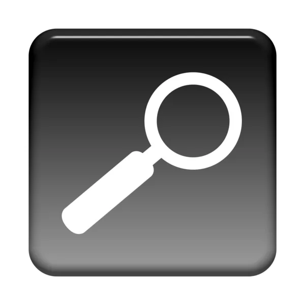 Shiny Isolated Black Button Search Find — 图库照片