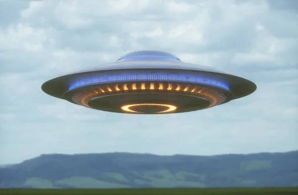 Oggetto Volante Non Identificato Ufo Con Percorso Ritaglio Incluso Illustrazione — Foto Stock