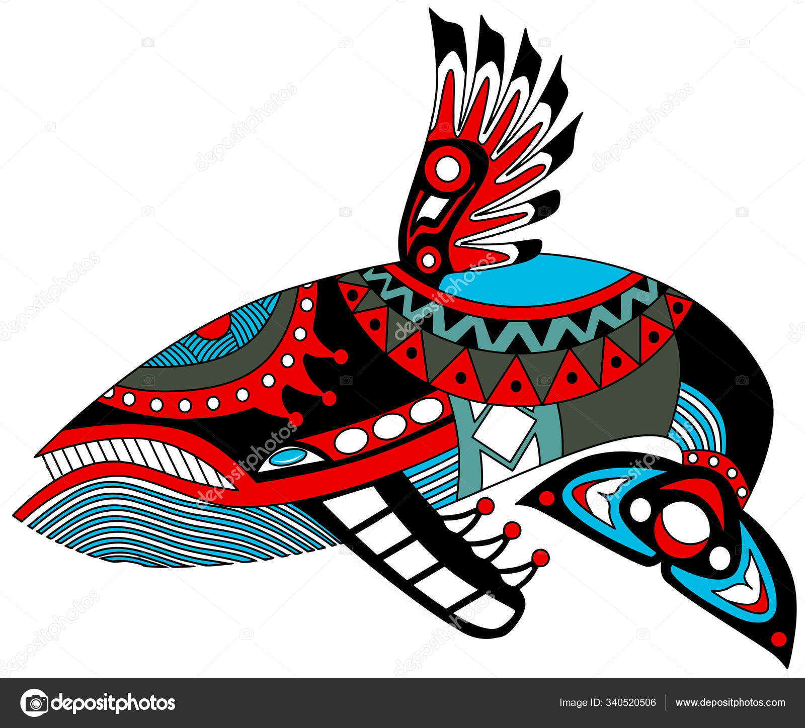 Whale Totem Animal Tribal Haida Colorful Illustration Stock Photo by ©PantherMediaSeller 340520506 Whale Totem Animal Tribal Haida Colorful Illustration Stock Photo by ©PantherMediaSeller 340520506