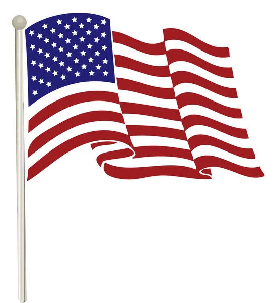 Wind Amerikaanse Usa Vlag Illustratie — Stockfoto