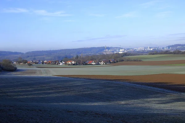 Kilátás Heckengau Közösség Weissach Kerület Boeblingen — Stock Fotó
