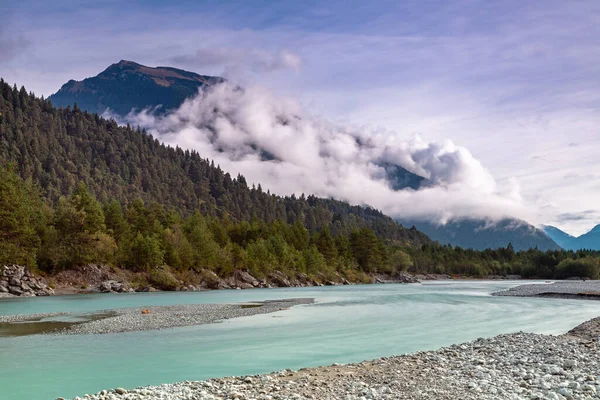 Fiume Lech Vicino Weissenbach Austria Nella Luce Del Mattino — Foto Stock