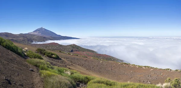 Tenerife Ilhas Canárias Vulcão Teide Sobre Mar Nuvens Parque Nacional — Fotografia de Stock